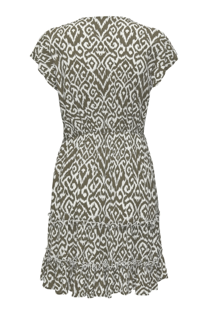 ONLCLAUDETTE LIFE SS MINI DRESS WVN 15320419 BALSAM GREEN